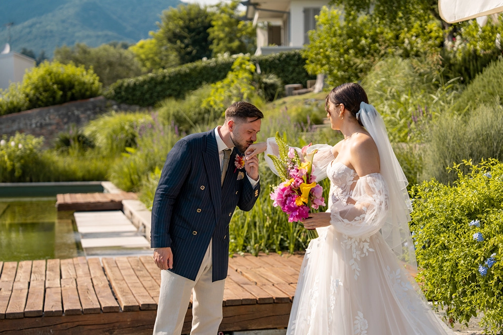 Ina und Felix bei ihrer Hochzeit in Salò am Gardasee